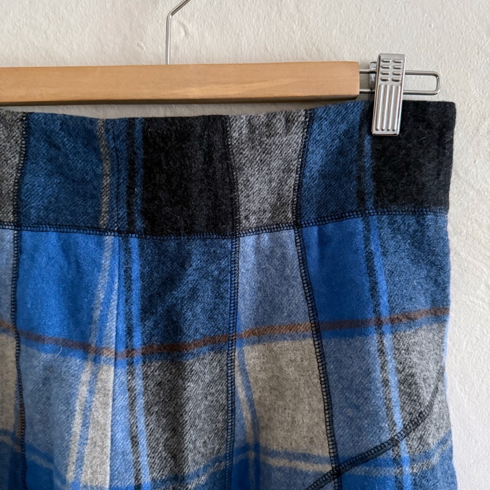 Derek Lam Blue & Gray Wool Plaid Skirt Size 8 - Picture 2 of 5